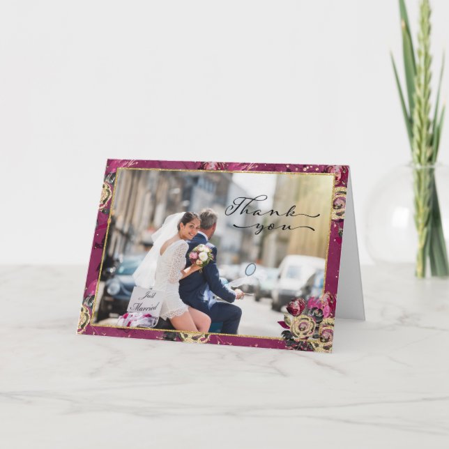 Motorcycle Biker Wedding  Thank You Card (Front)