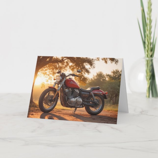 Motorcycle  Birthday Card (Front)