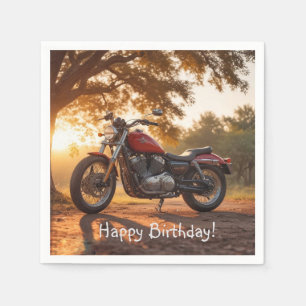 Motorcycle Birthday Napkin