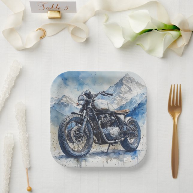 MOTORCYCLE Birthday or Shower  Paper Plate (Wedding)