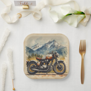 MOTORCYCLE Birthday or Shower  Paper Plate