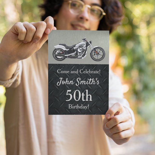 Motorcycle Birthday Party Men's Invitations (Creator Uploaded)