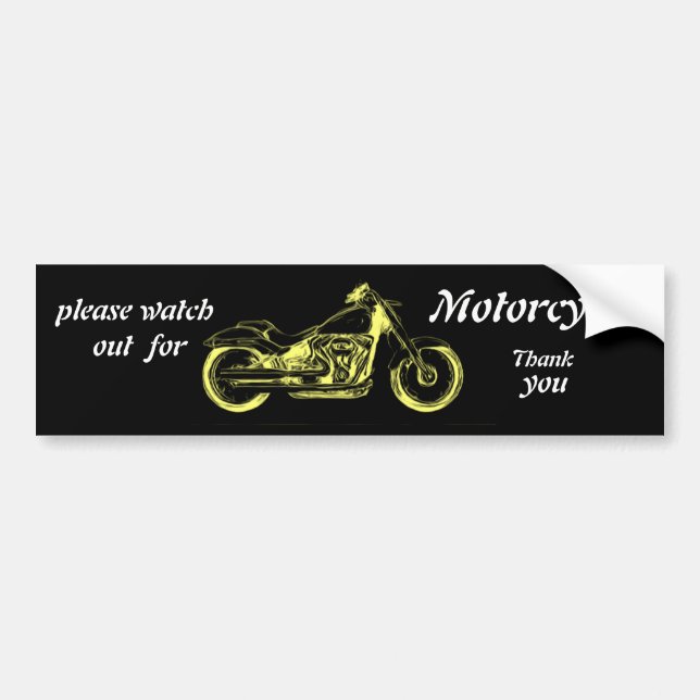 MOTORCYCLE BUMPER STICKER (Front)