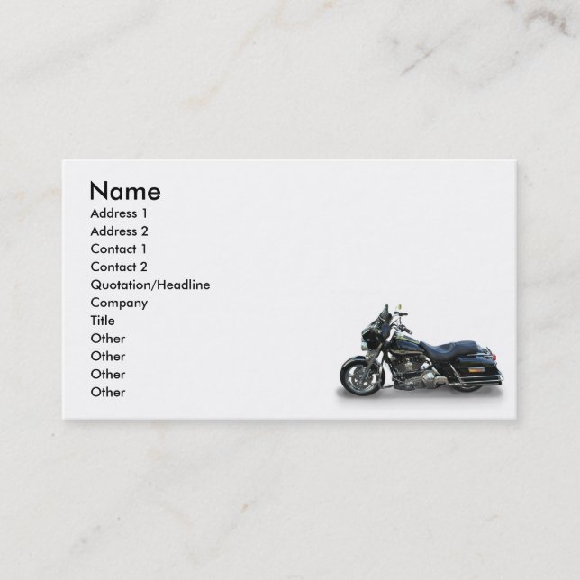 motorcycle business card (Front)