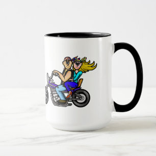 Motorcycle  Cartoon Couple Mug   Customise It!
