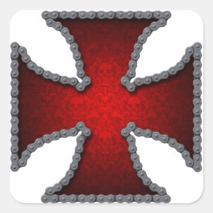 Motorcycle chain cross sticker