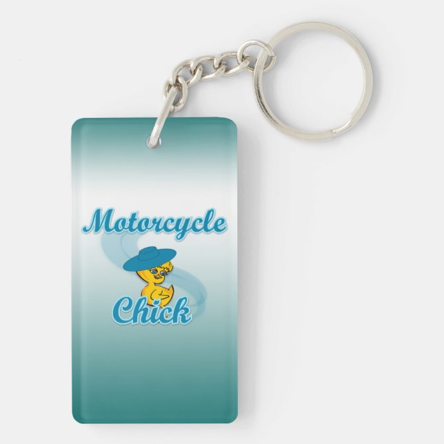 Motorcycle Chick #3 Key Ring (Back)
