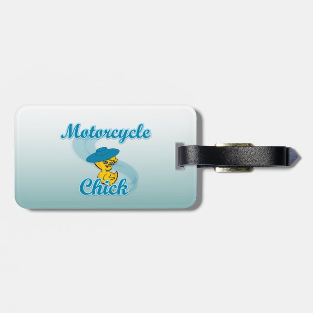 Motorcycle Chick #3 Luggage Tag (Back Horizontal)
