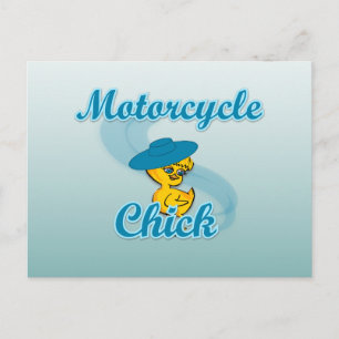 Motorcycle Chick #3 Postcard