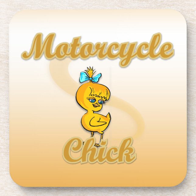Motorcycle Chick Coaster (Front)