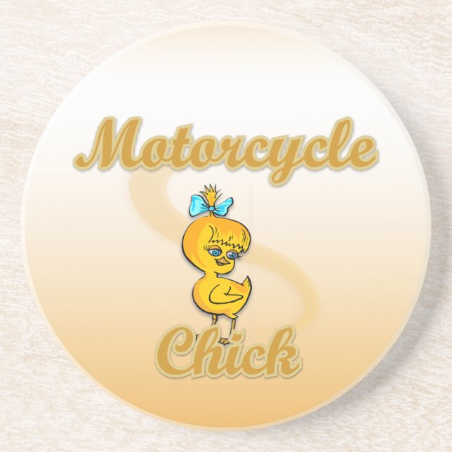 Motorcycle Chick Coaster (Front)