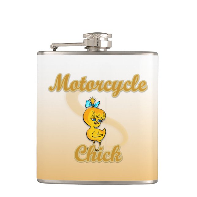 Motorcycle Chick Hip Flask (Front)