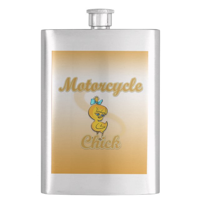 Motorcycle Chick Hip Flask (Front)