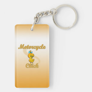 Motorcycle Chick Key Ring