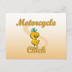 Motorcycle Chick Postcard