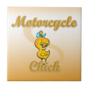 Motorcycle Chick Tile