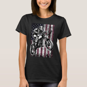 Motorcycle Chopper American Flag USA Patriotic Mot T-Shirt