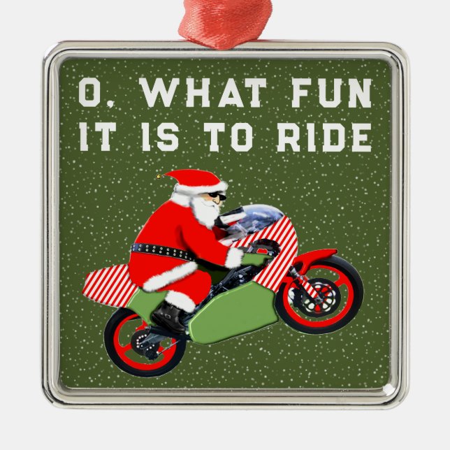 Motorcycle Christmas Collectable Metal Tree Decoration (Front)