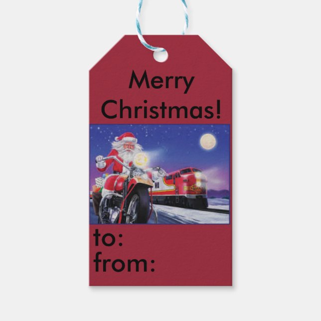 Motorcycle Christmas Gift tag (Front)