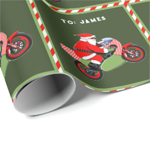 Motorcycle Christmas Gift Wrapping Paper