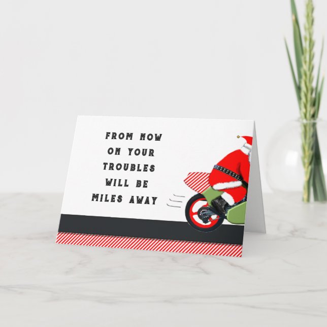 Motorcycle Christmas Holiday Card (Front)