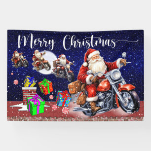 Motorcycle Christmas Indoor or Outdoor Banner