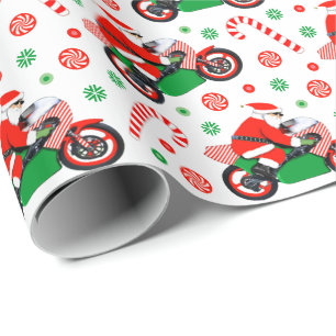 Motorcycle Christmas Wrapping Paper