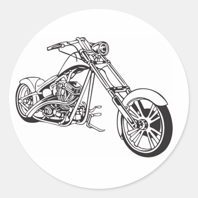 motorcycle classic round sticker (Front)