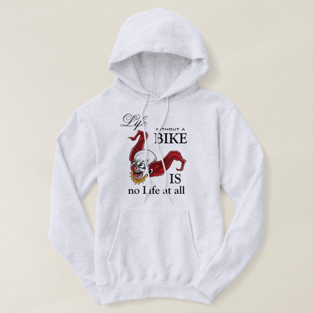 Motorcycle Clown Basic Hoodie Sweatshirt (Design Front)