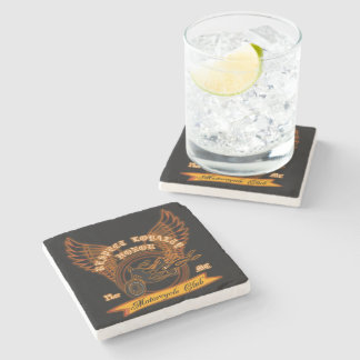 Motorcycle Club Badge Stone Coaster