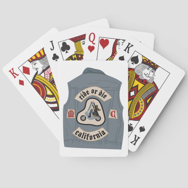 Motorcycle Club Vest Playing Cards (Back)