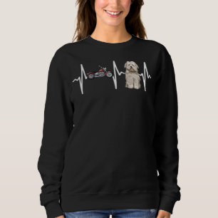 Motorcycle Coton De Tulear Heartbeat Dog Sweatshirt