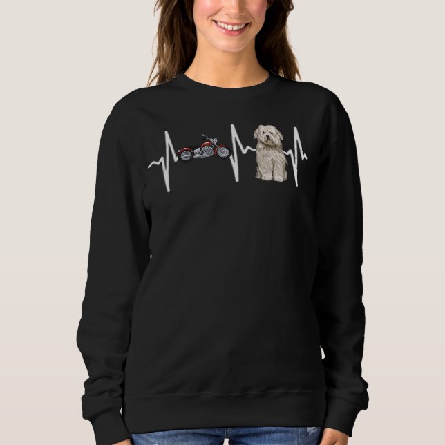 Motorcycle Coton De Tulear Heartbeat Dog Sweatshirt (Front)