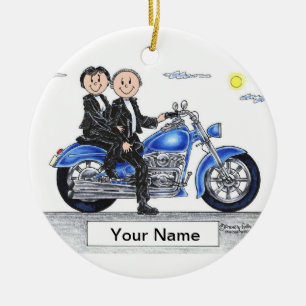Motorcycle - Couple Ceramic Tree Decoration