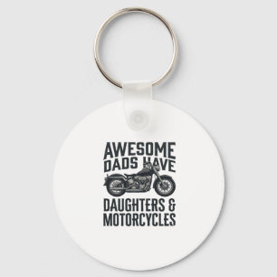 Motorcycle Dad Daughters Quote Vintage Vector Desi Key Ring