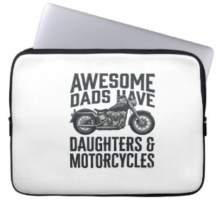 Motorcycle Dad Daughters Quote Vintage Vector Desi Laptop Sleeve
