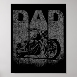 Motorcycle Dad Fathers Day Motorcycle Graphic  Poster
