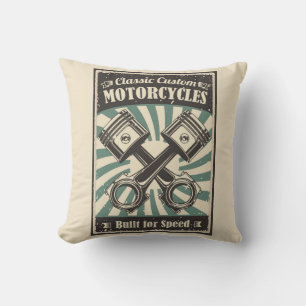 Motorcycle decorative throw pillows