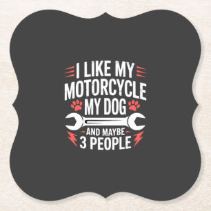 Motorcycle Dog Owner Humour Paper Coaster