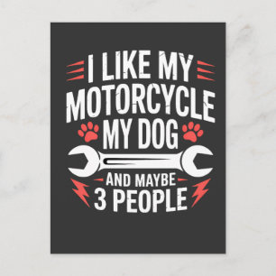 Motorcycle Dog Owner Humour Postcard