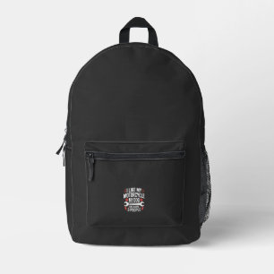Motorcycle Dog Owner Humour Printed Backpack