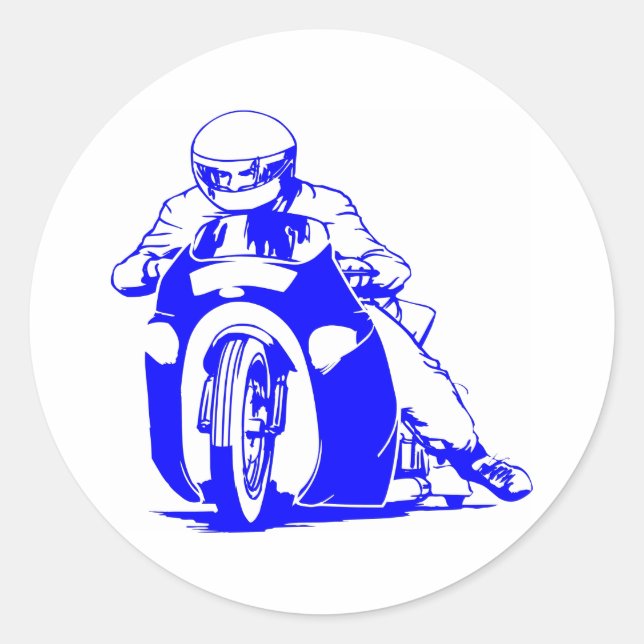 Motorcycle Drag Racing Classic Round Sticker (Front)