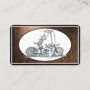 motorcycle drawing business card