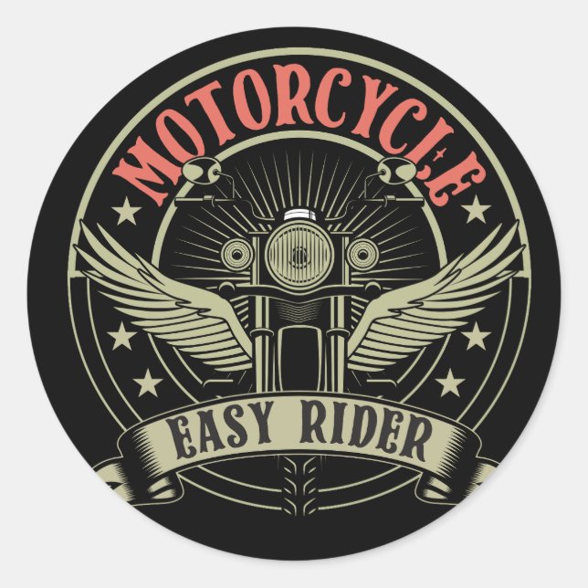 motorcycle easy rider motorcycle design classic round sticker (Front)