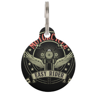 motorcycle easy rider motorcycle design pet tag
