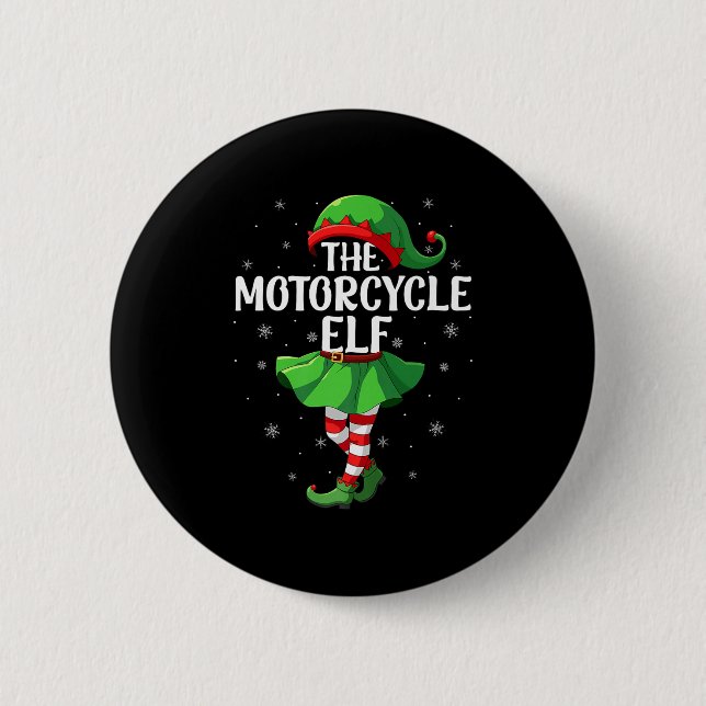 Motorcycle Elf Christmas Girls Women Elf Squad Xma 6 Cm Round Badge (Front)
