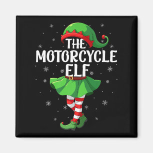 Motorcycle Elf Christmas Girls Women Elf Squad Xma Magnet