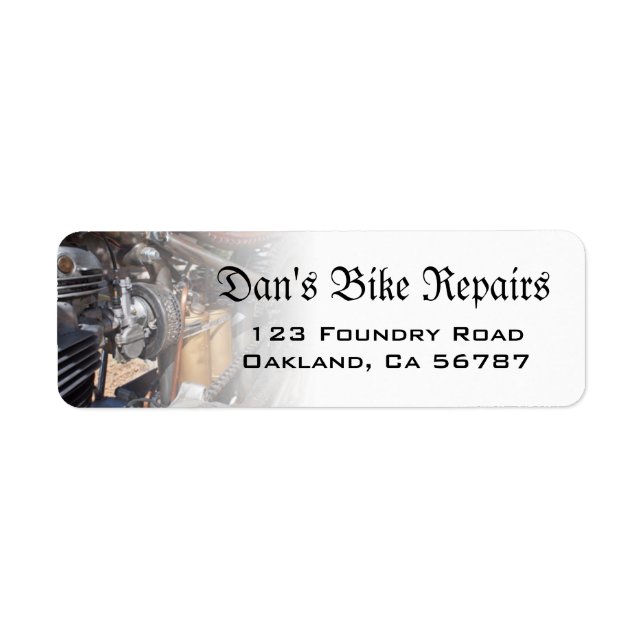 Motorcycle Engine Custom Address Labels (Front)