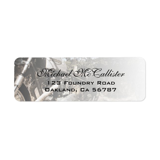 Motorcycle Engine Custom Address Labels (Front)