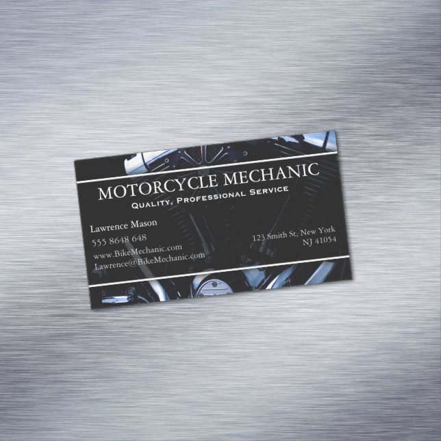Motorcycle Engine Photo - Magnetic Business Card (In Situ)